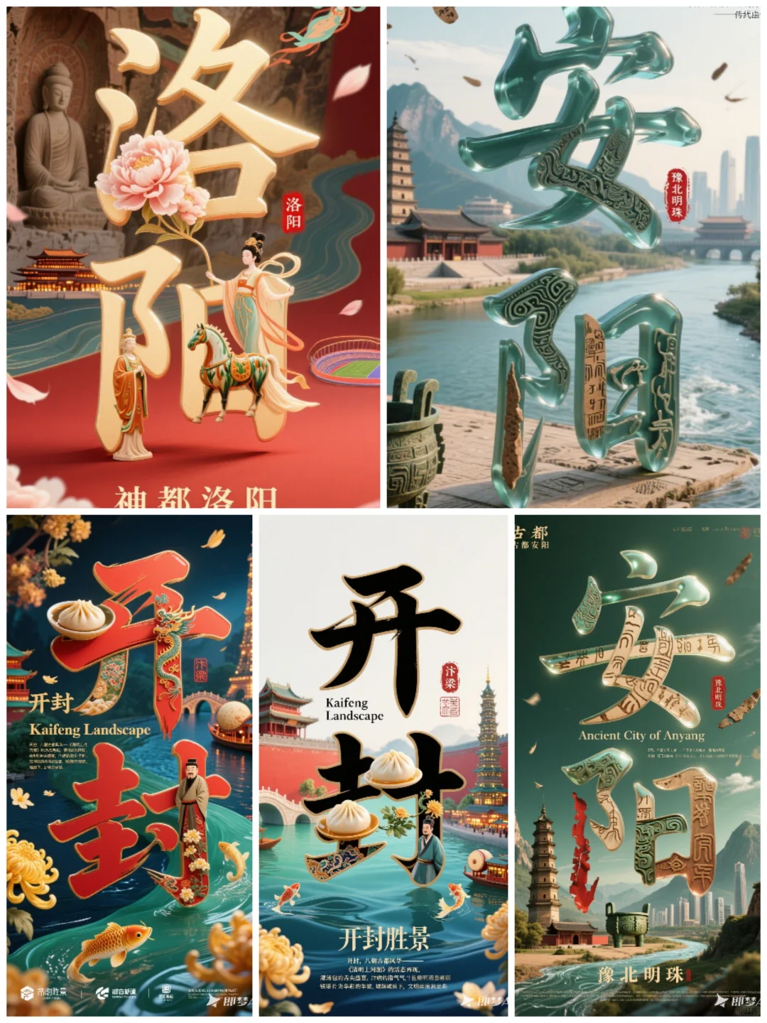 Ai直出 城市宣传海报。deepseek+即梦无敌了