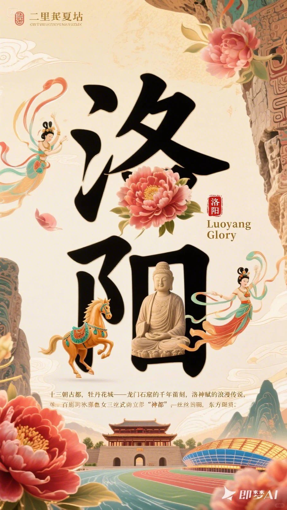 Ai直出 城市宣传海报。deepseek+即梦无敌了