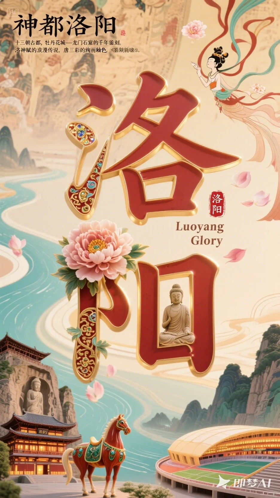 Ai直出 城市宣传海报。deepseek+即梦无敌了