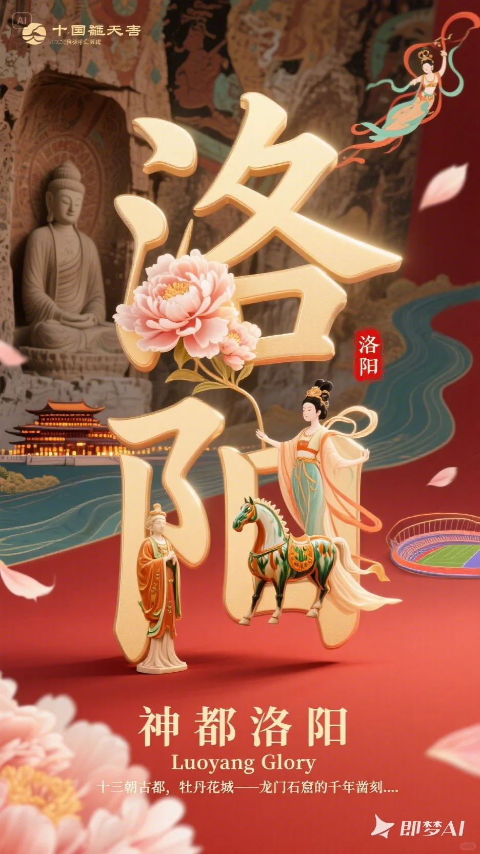 Ai直出 城市宣传海报。deepseek+即梦无敌了