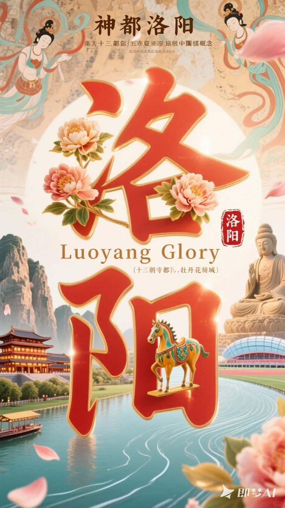 Ai直出 城市宣传海报。deepseek+即梦无敌了