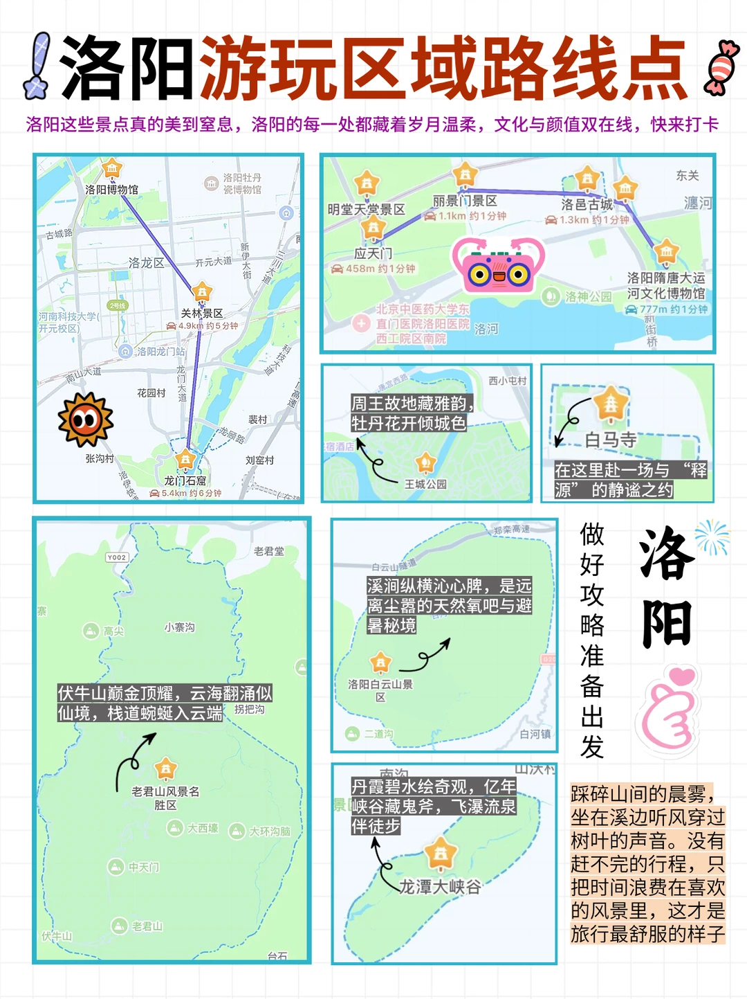 河南洛阳旅游攻略来啦！一张图带你玩转洛阳