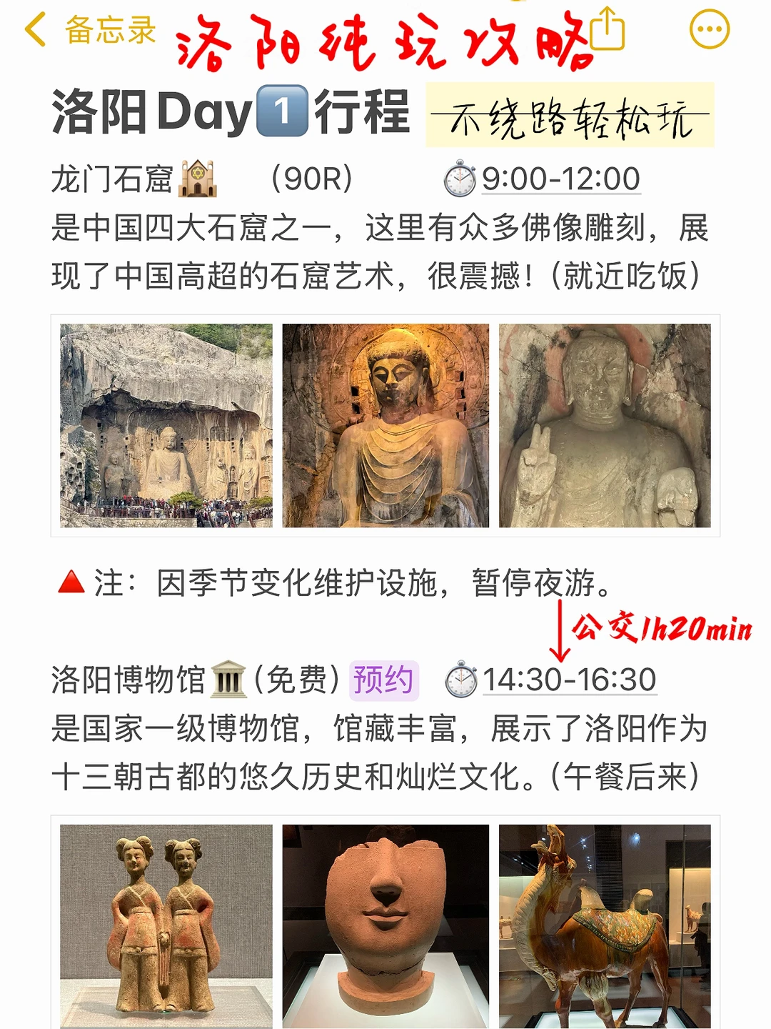 来洛阳看这一篇就够了✅超详细行程攻略👏🏻