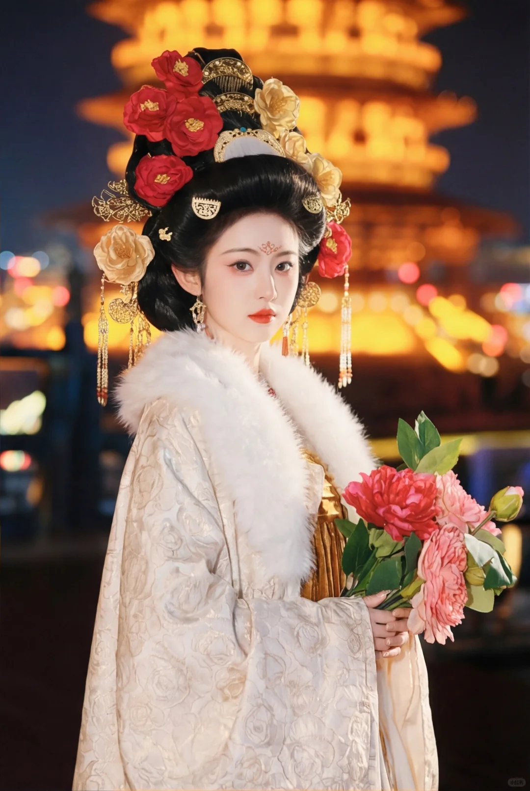 也没人告诉我洛阳的黄色披风唐装这么出片啊