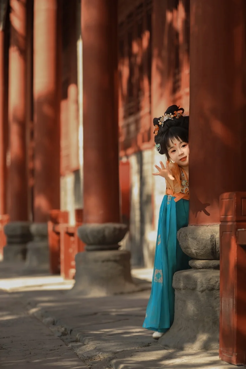 小唐风亲子照超可爱滴