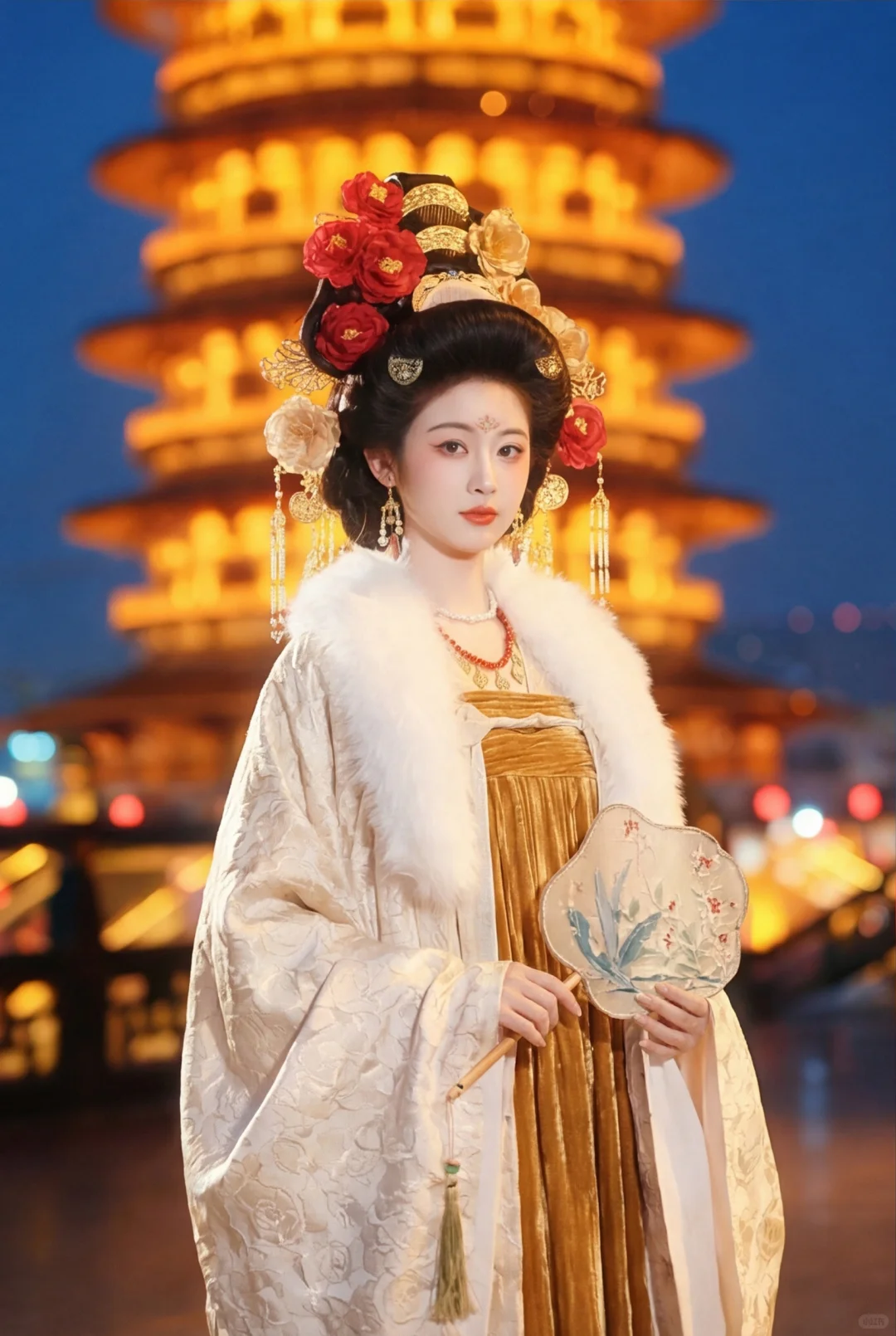 也没人告诉我洛阳的黄色披风唐装这么出片啊