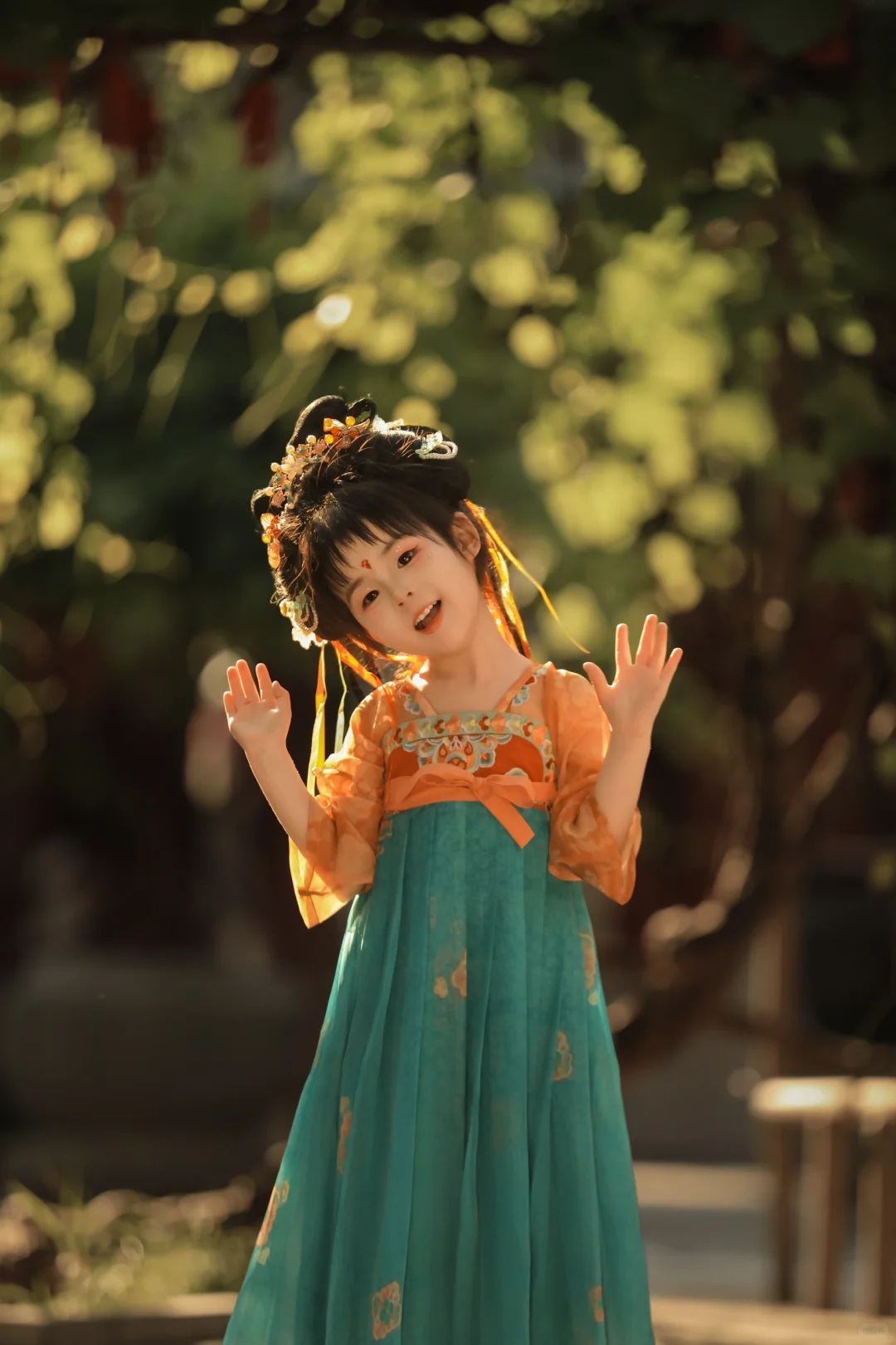 小唐风亲子照超可爱滴