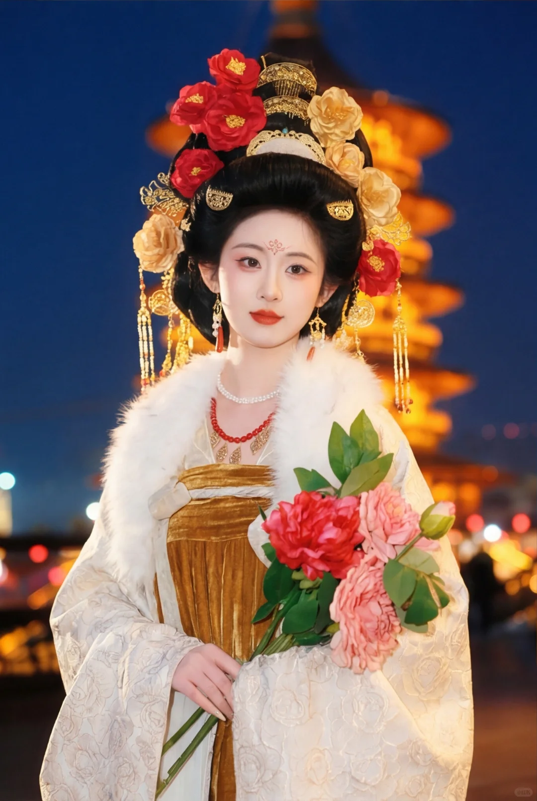 也没人告诉我洛阳的黄色披风唐装这么出片啊