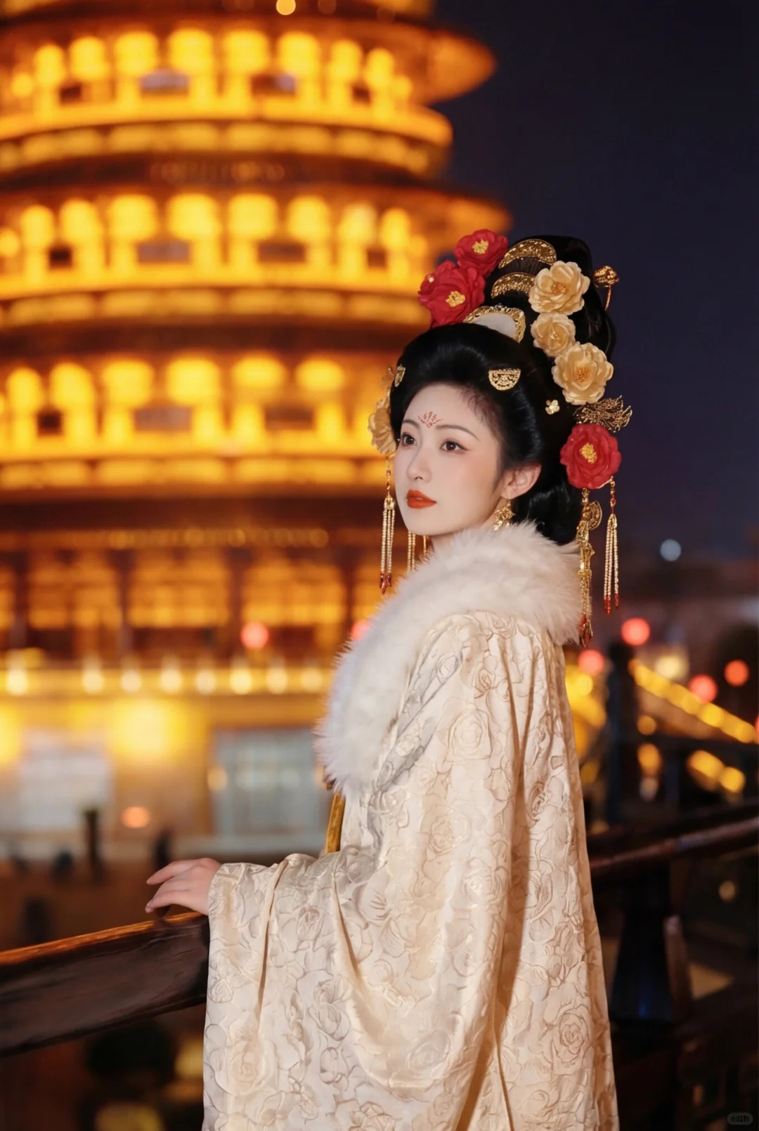 也没人告诉我洛阳的黄色披风唐装这么出片啊