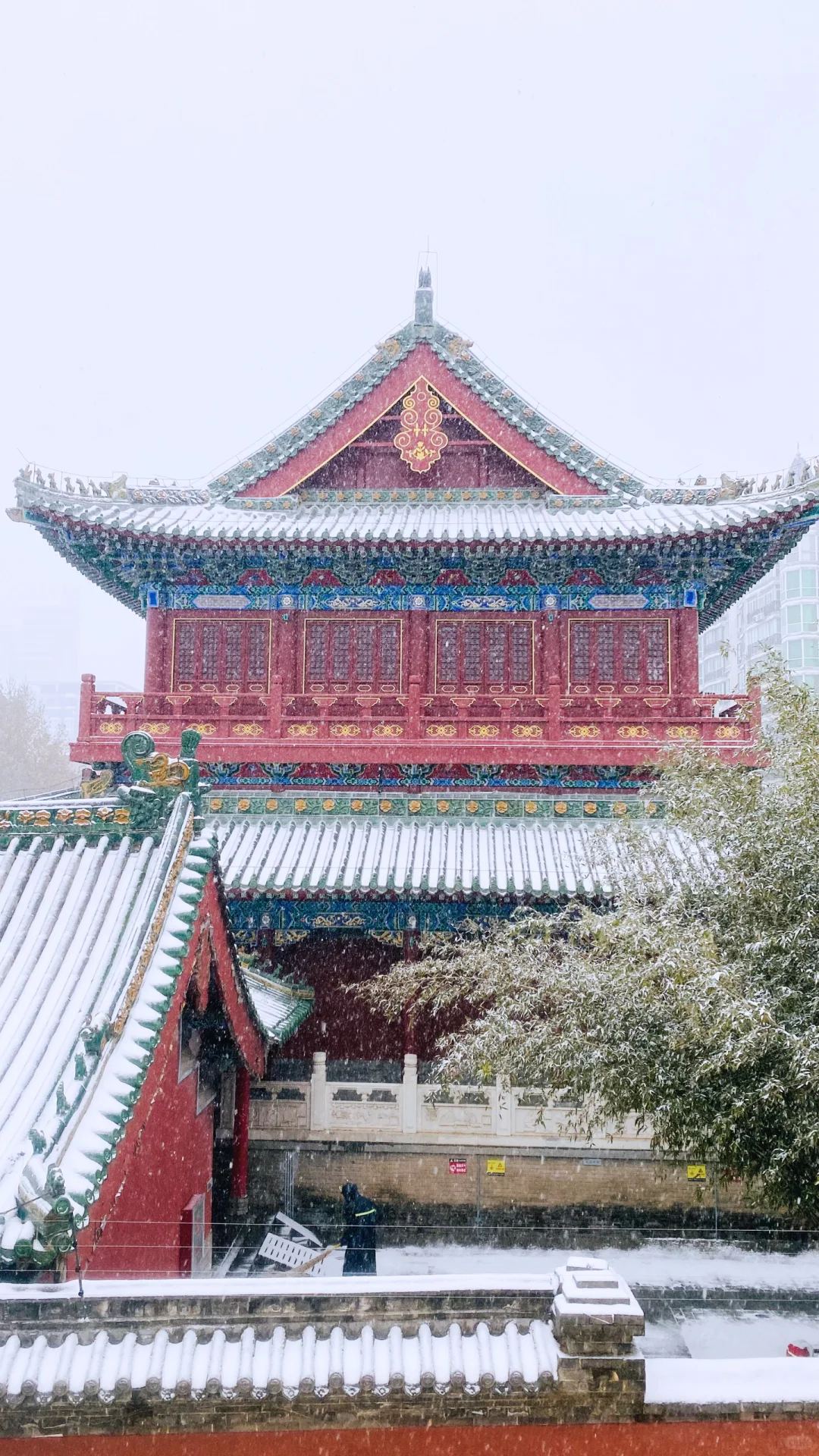 我在郑州文庙拍出了大雪中故宫既视感