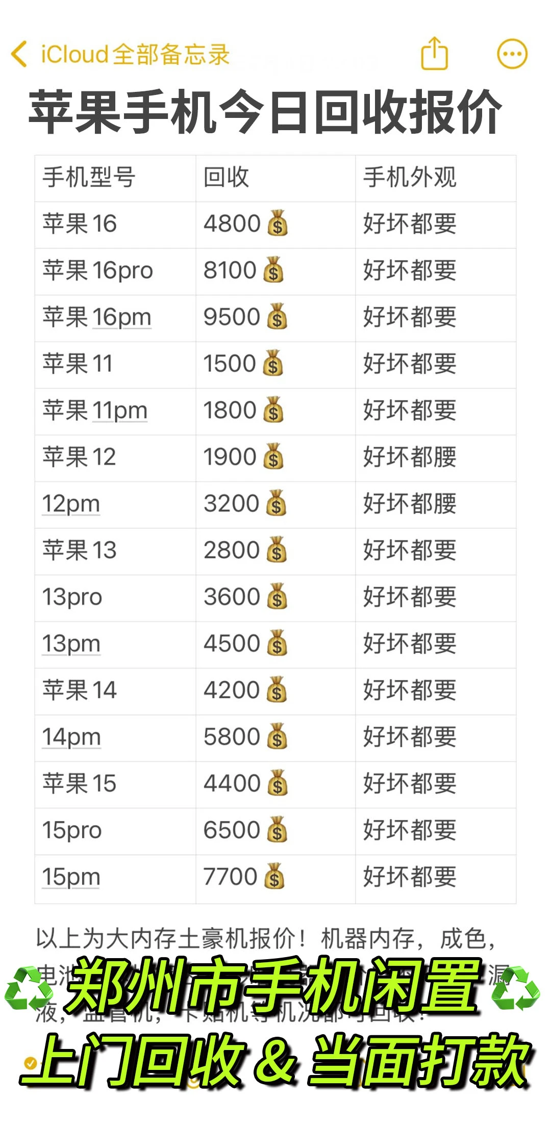 郑州上门回收♻️手机旧了 碎了 不要扔📱