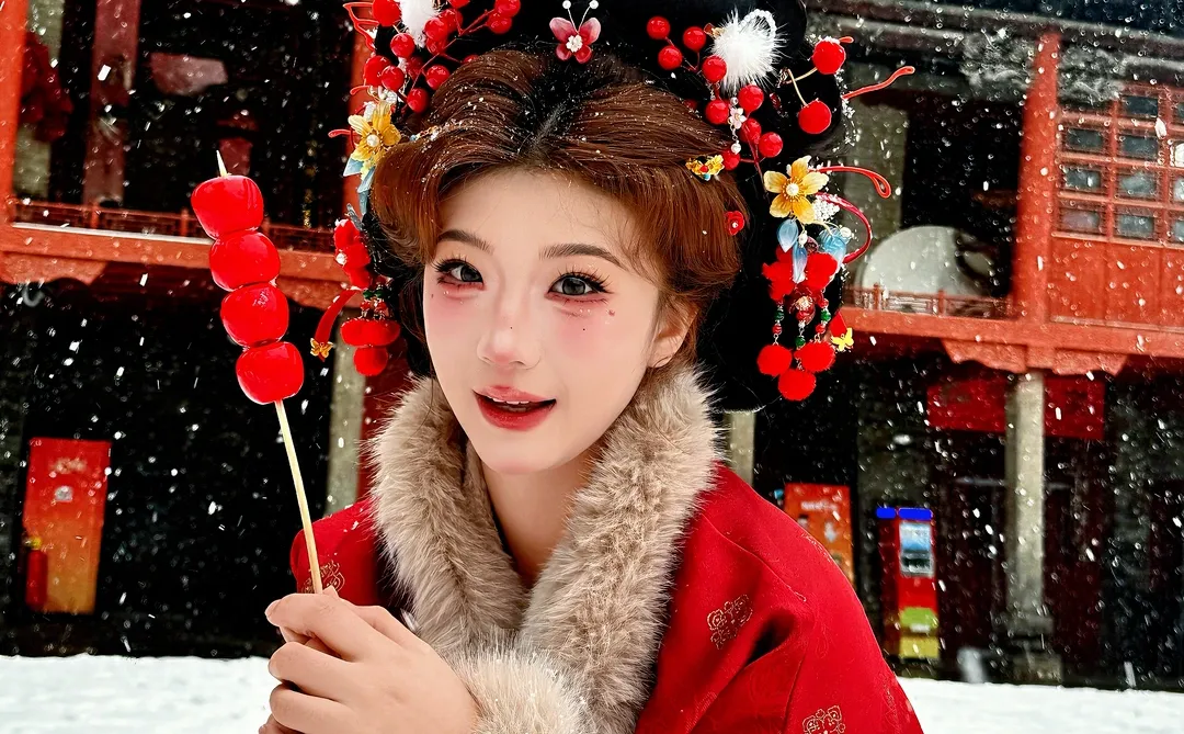 洛阳初雪至❄️169甜妹小唐风 氛围感绝了