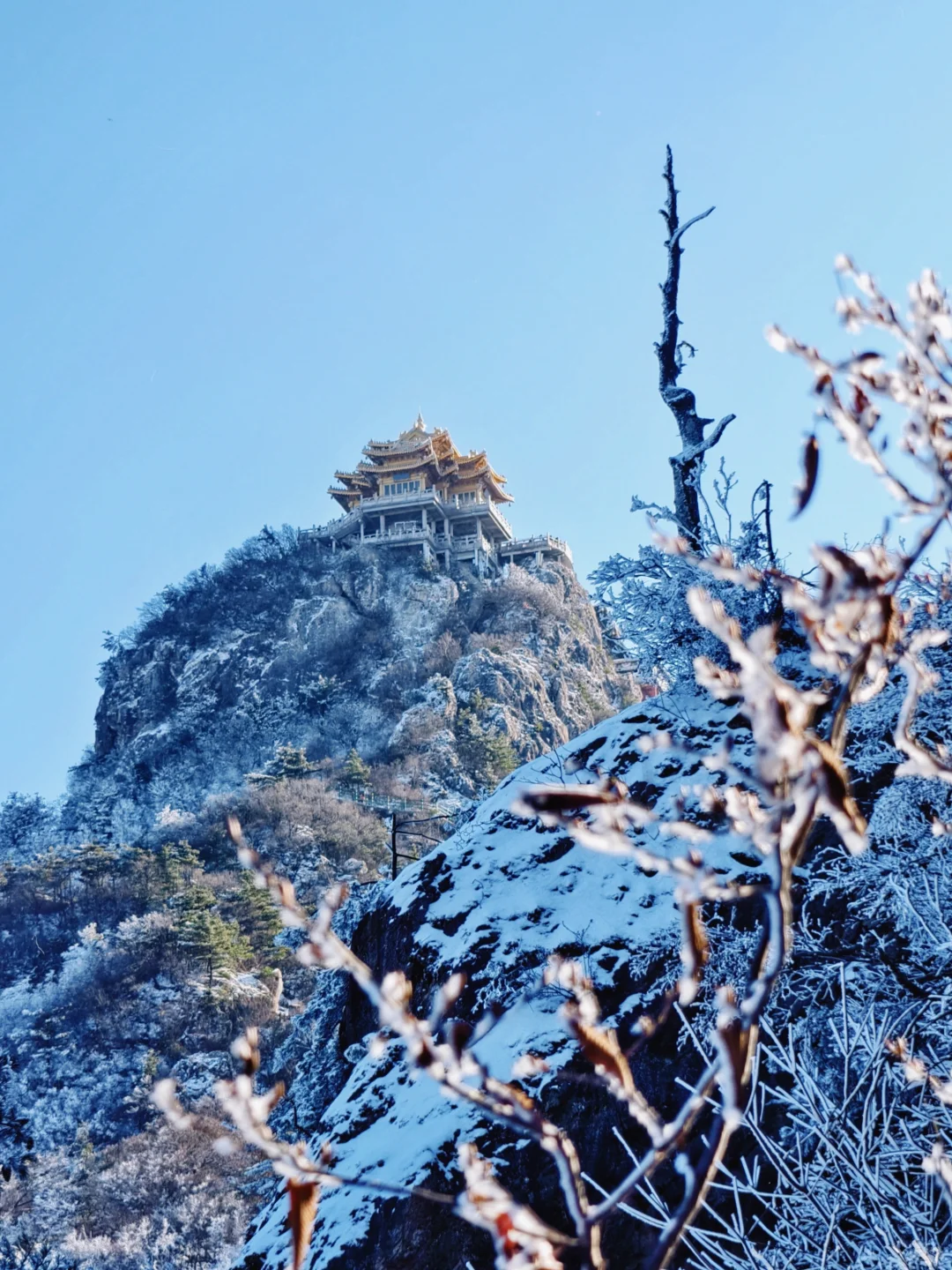 远赴人间惊鸿宴🌬️老君山上看日落看雪❄️