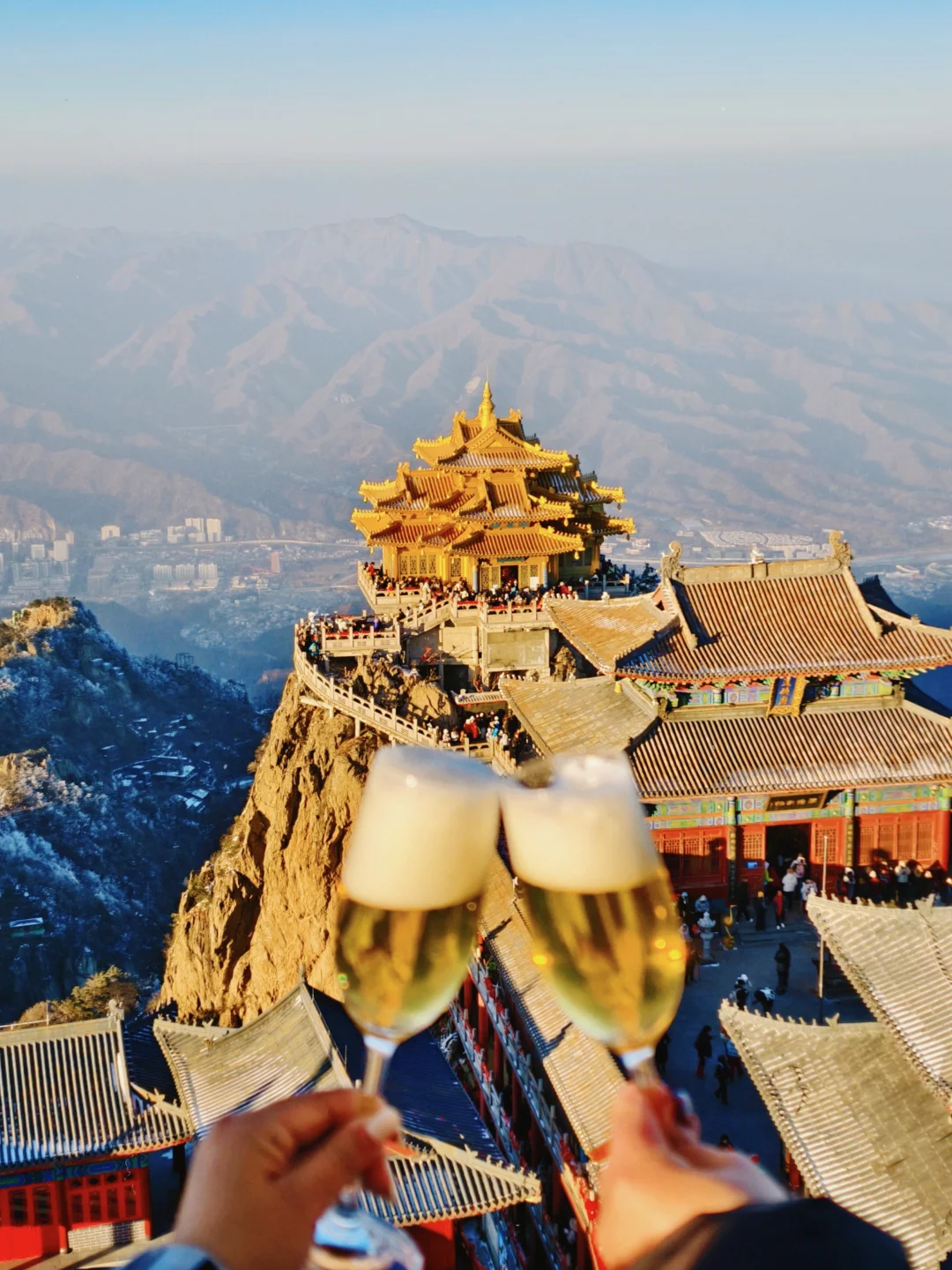 远赴人间惊鸿宴🌬️老君山上看日落看雪❄️