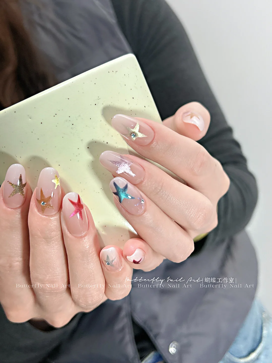 好美的彩色星星哇✨ | 安阳美甲