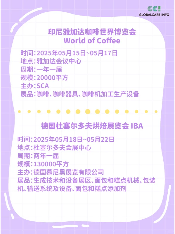 2025年5月国际食品展会盘点