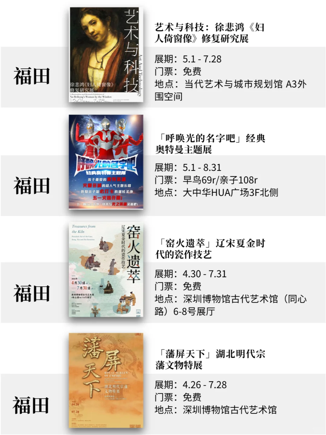 深圳7月展览！精选68个！超多免费新展！！