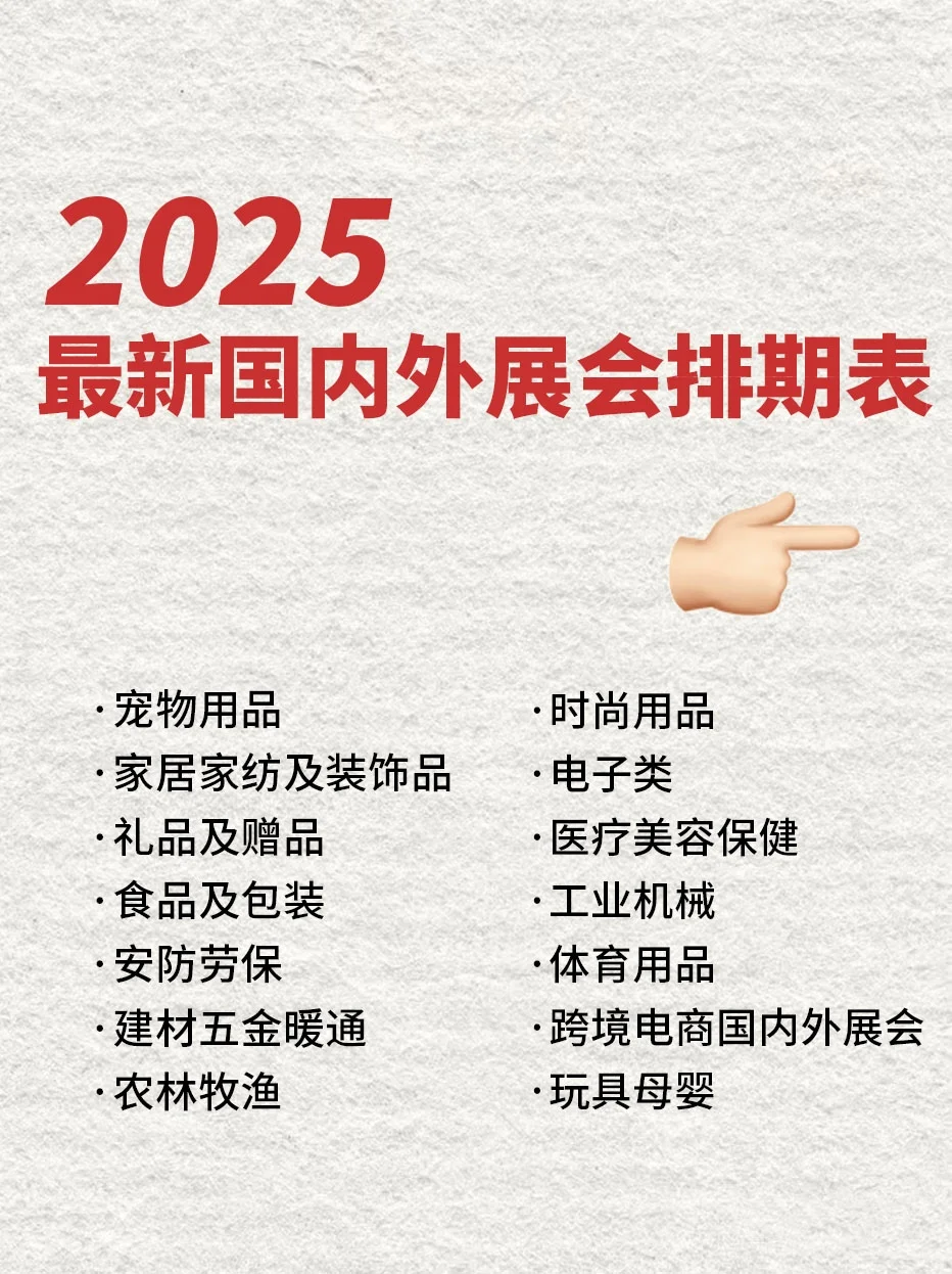 2025最新国内外展会表