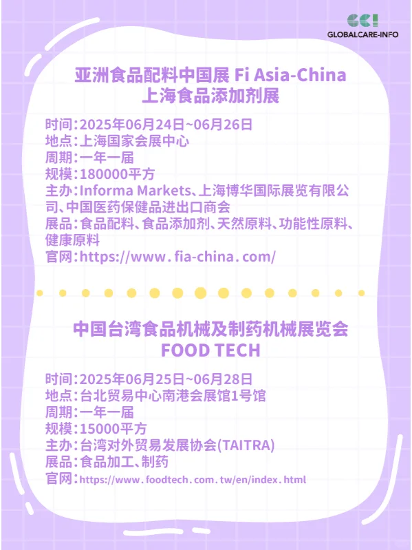 2025年6月国内食品展会盘点
