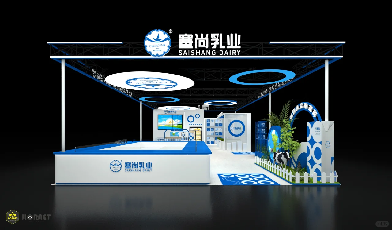 酒店餐饮展现代简约风展会设计案例分享