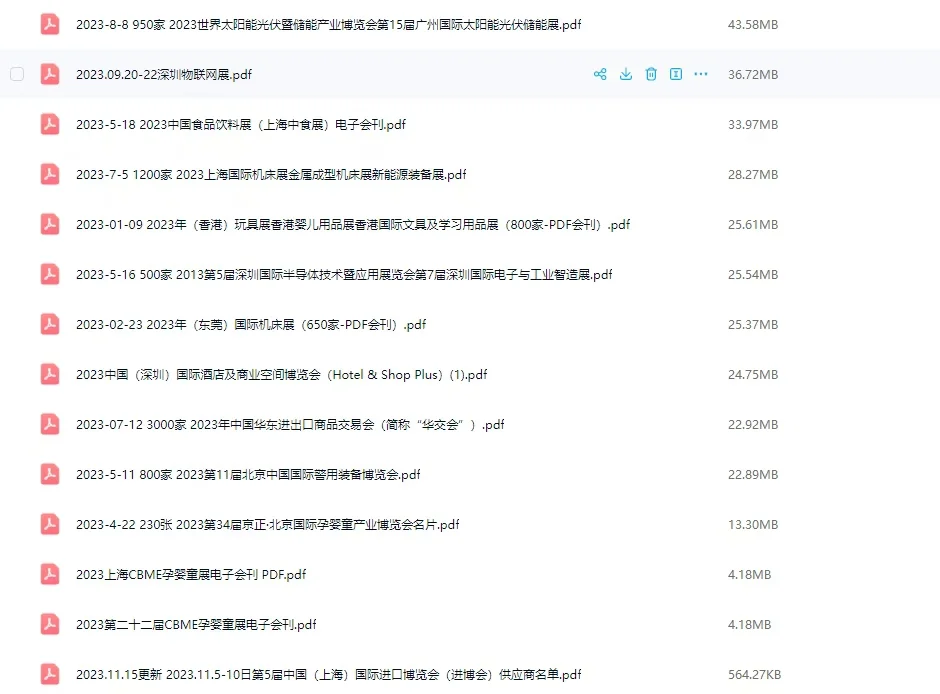 2023年全国展会会刊590本各行各业 精准