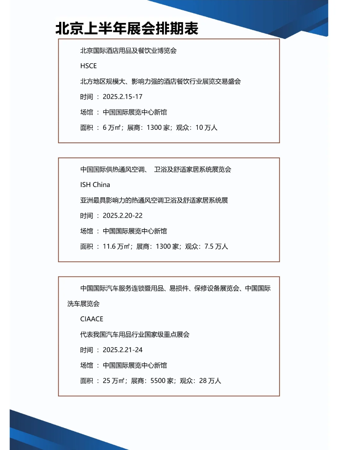 2025北京上半年展会排期表