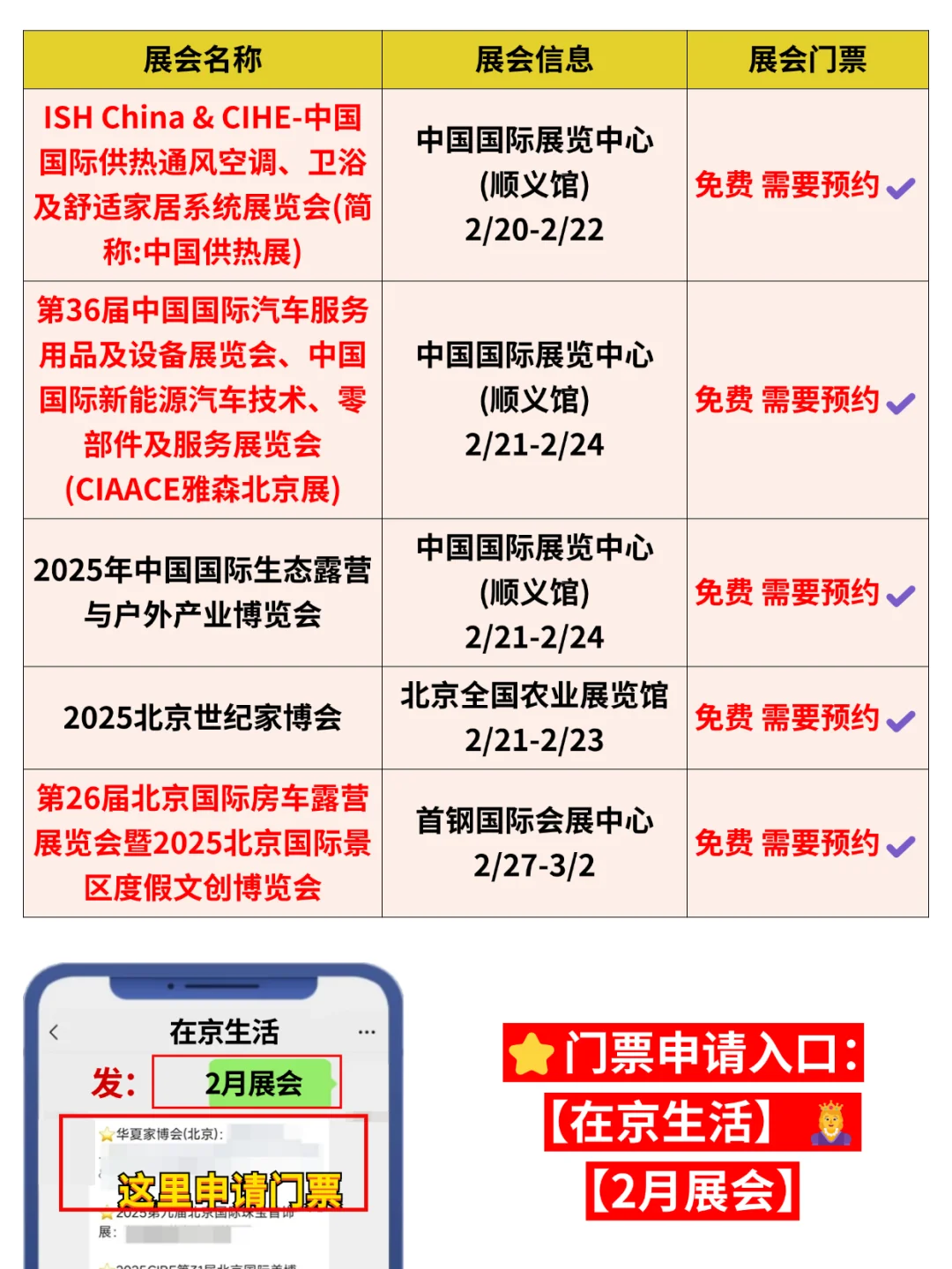 整理好了!北京2月免费展会!去薅羊毛