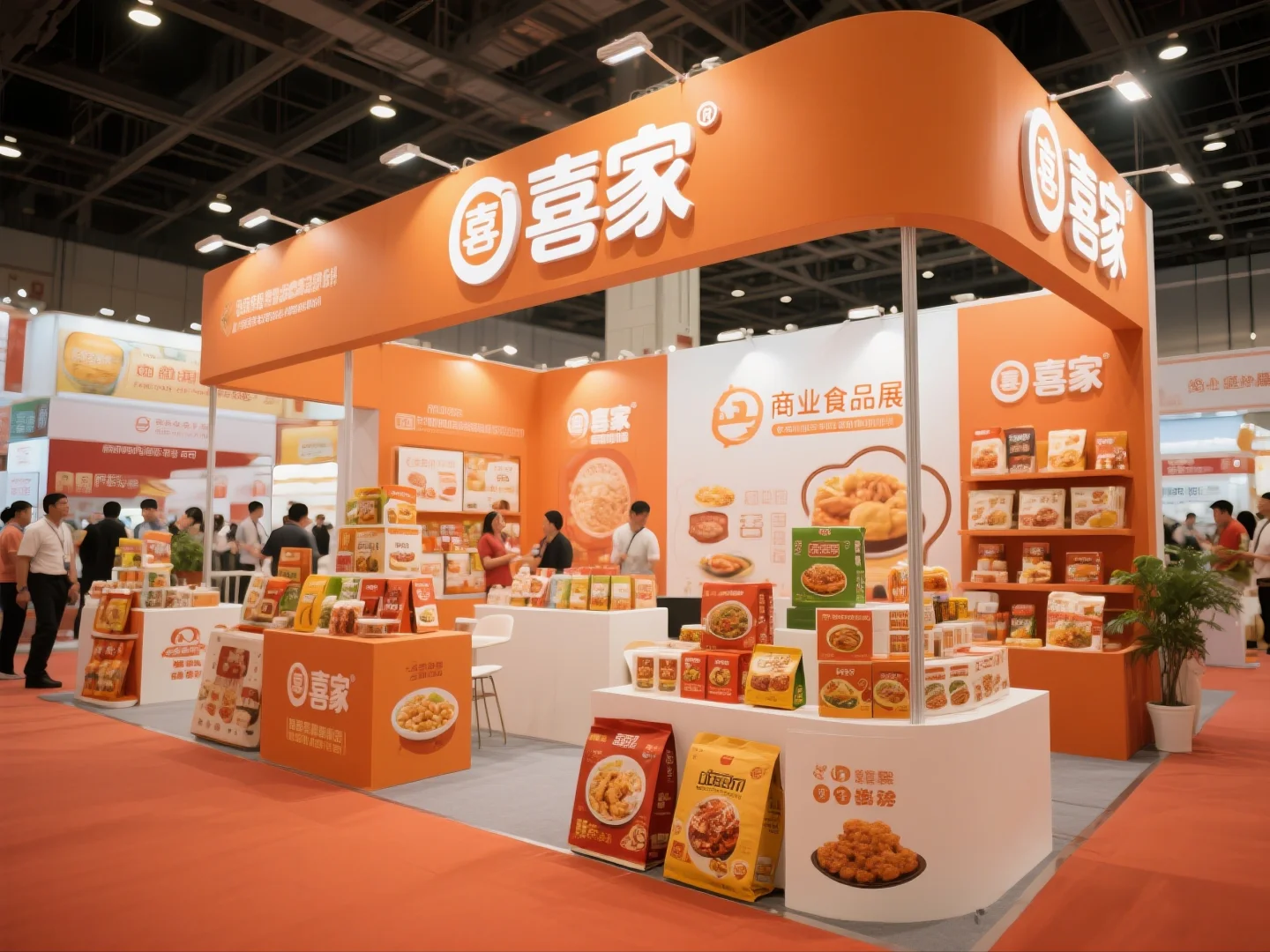 081｜挑战100天100套展台案例｜简易食品展位
