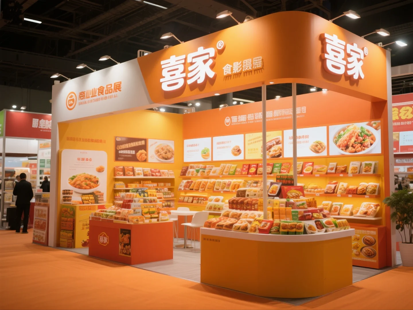 081｜挑战100天100套展台案例｜简易食品展位