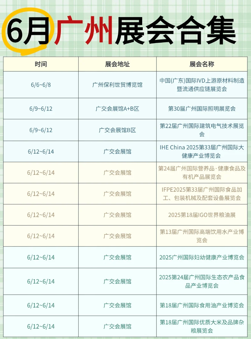 6月广州展会攻略合集｜超全时间表+分类指南