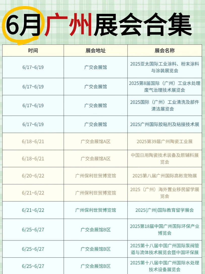 6月广州展会攻略合集｜超全时间表+分类指南