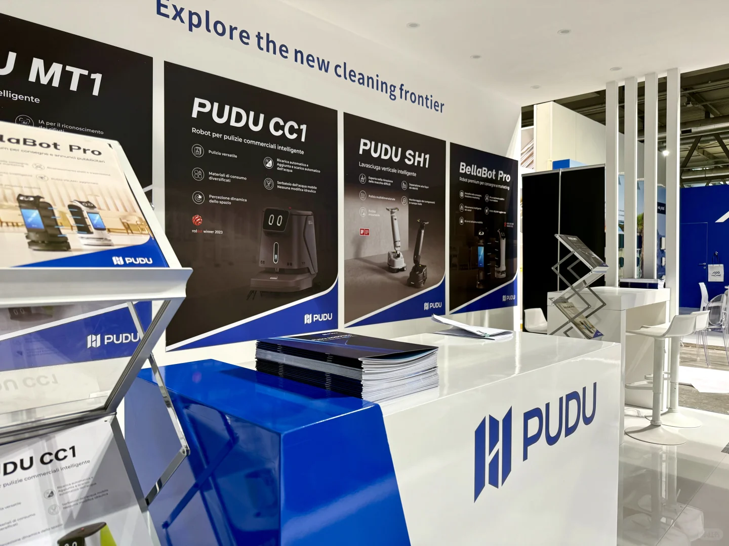 ??米兰清洁展｜PUDU展台颜值与科技齐飞?