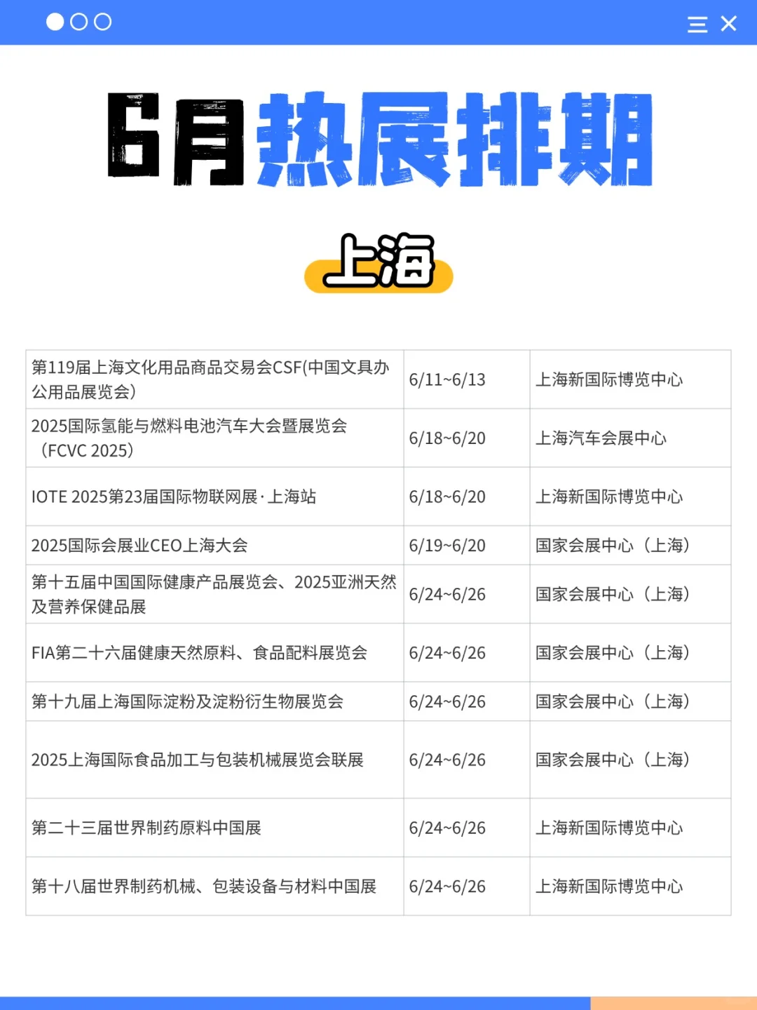 ?6月全国热展排期 | 北上广深