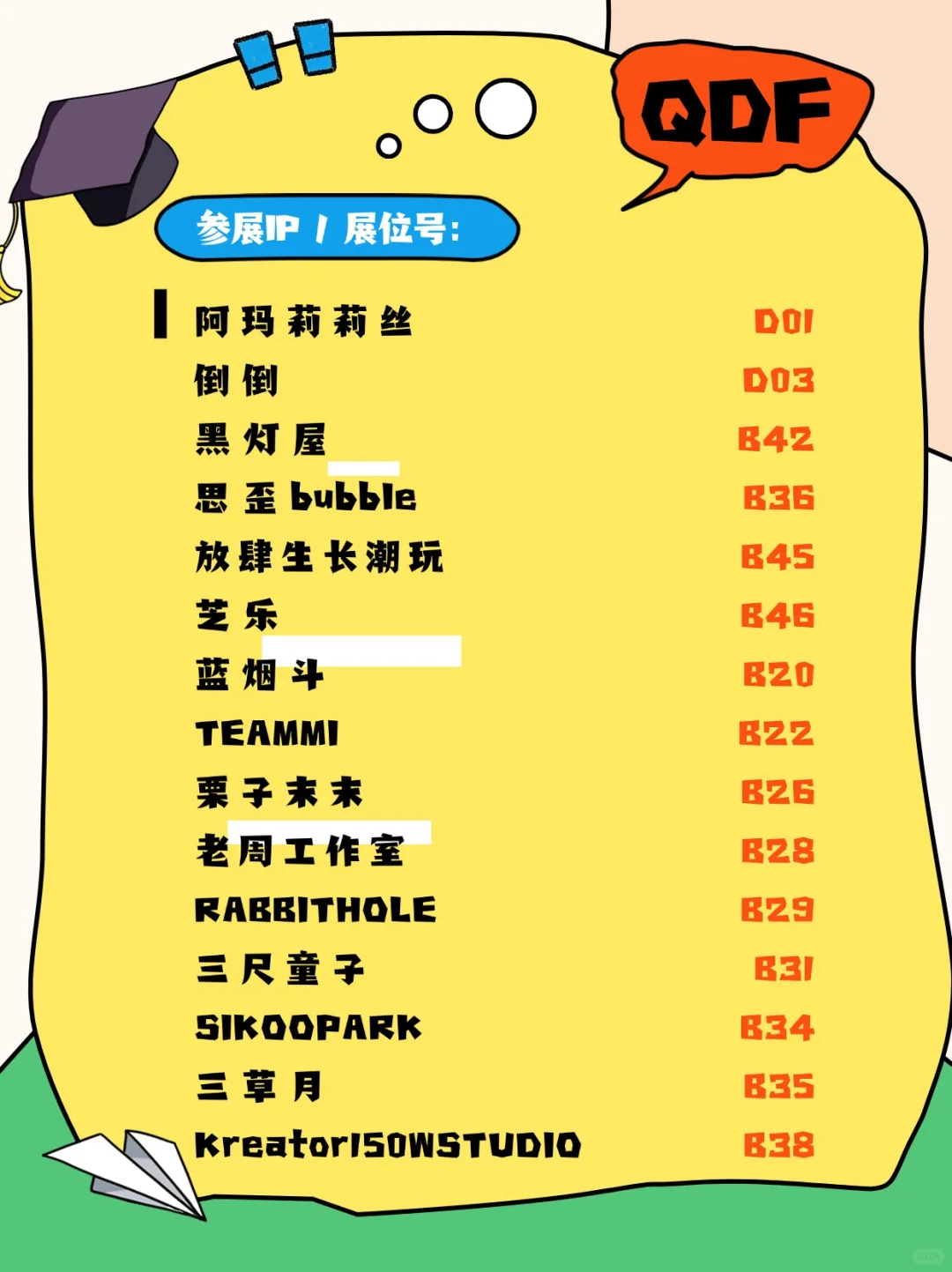 上海千岛·QDF展会 展位号大全！完整版