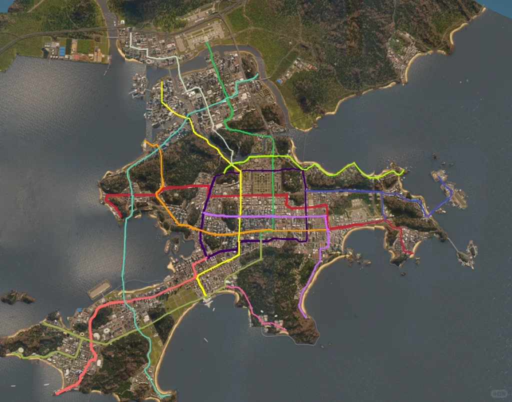 都市天际线?️｜东都地铁三期线路图