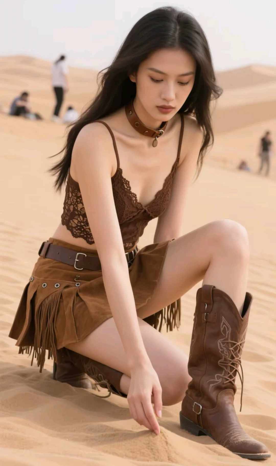 ?西部辣妹沙漠封神!这身搭配直接赢麻了