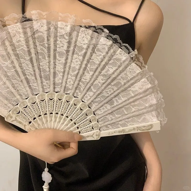 救命！这把黑蕾丝折扇让我在会展被要链接！