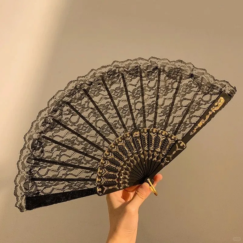 救命！这把黑蕾丝折扇让我在会展被要链接！