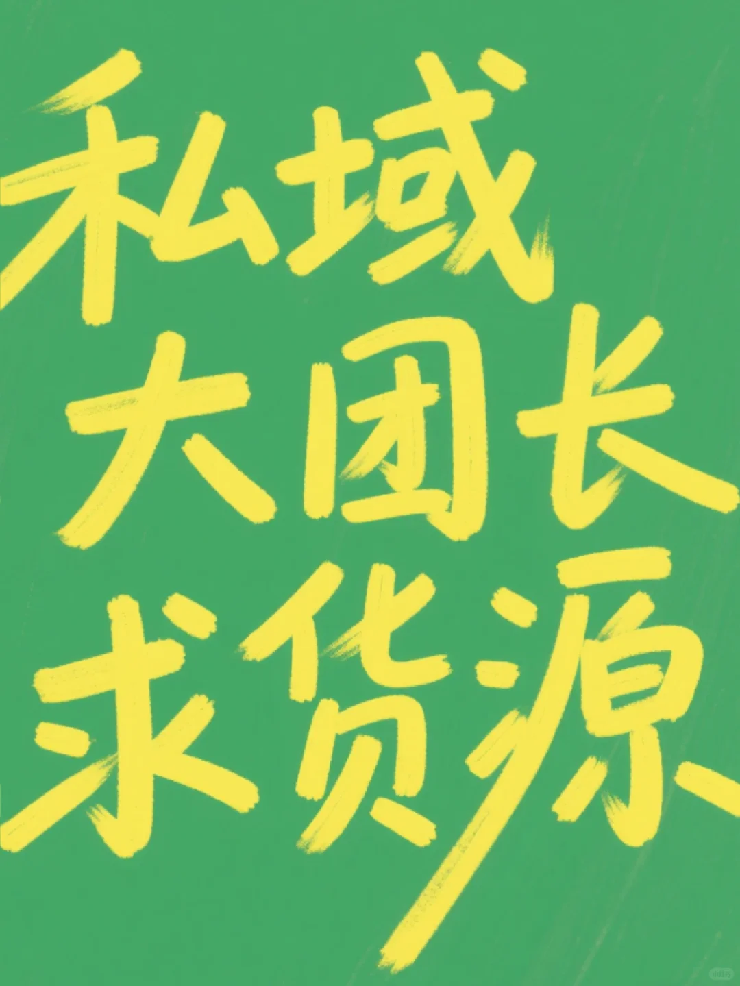 私域大团长求货源