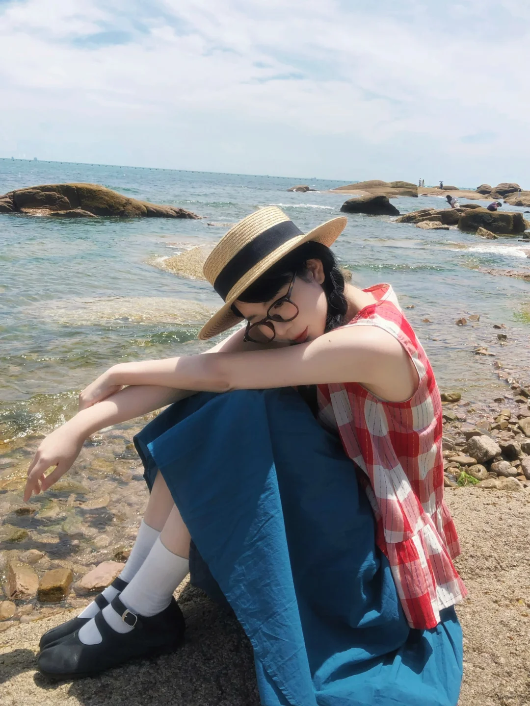 日系少女的海边日记?风一吹裙摆全是氛围感