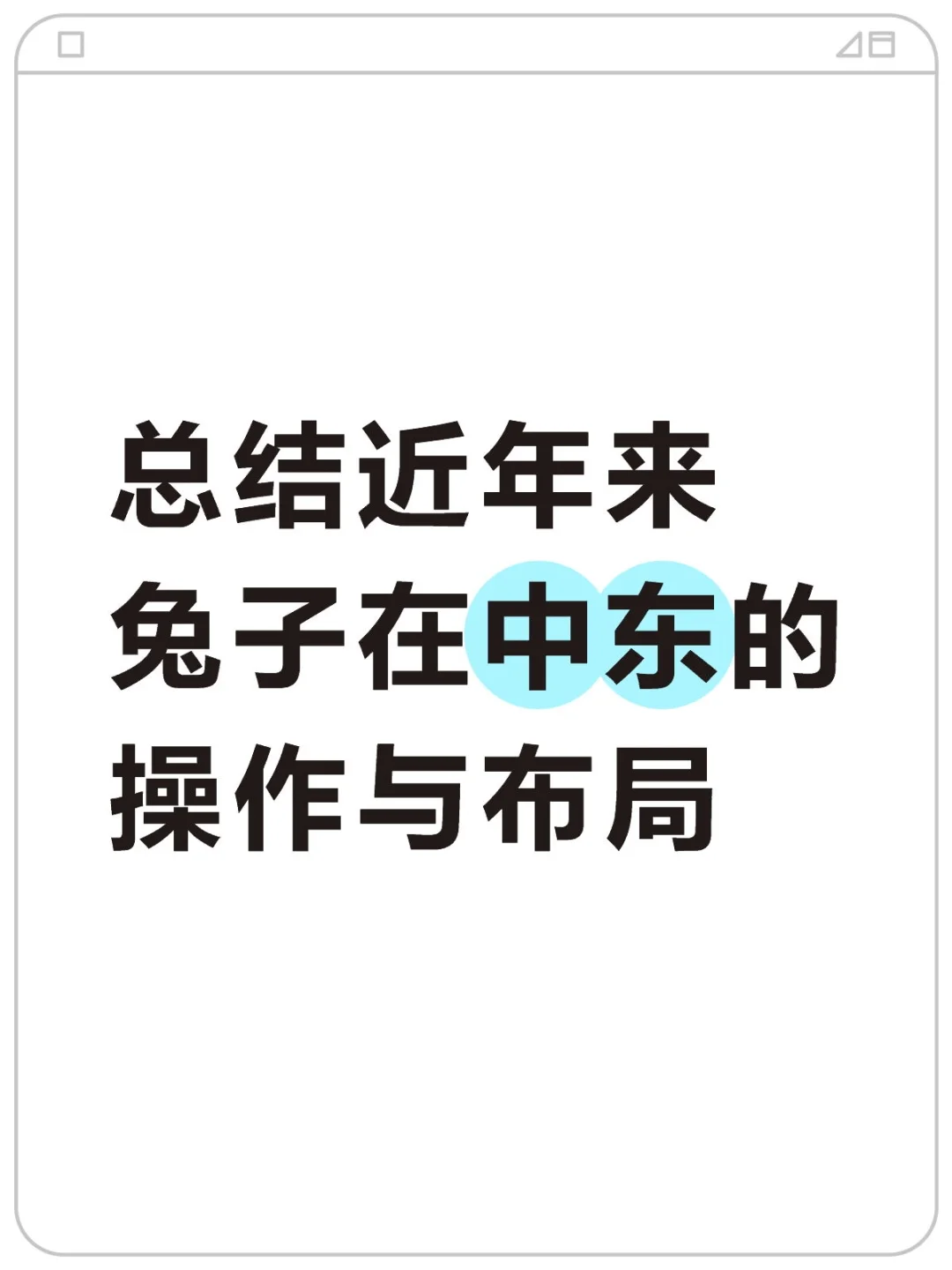 总结近年来兔子在中东的操作与布局
