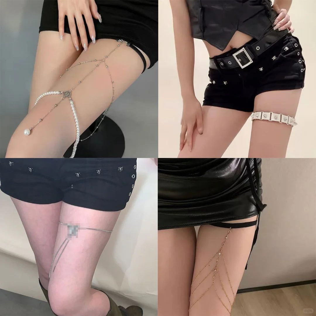 性感闪钻流苏腿链，辣妹出街必备神器
