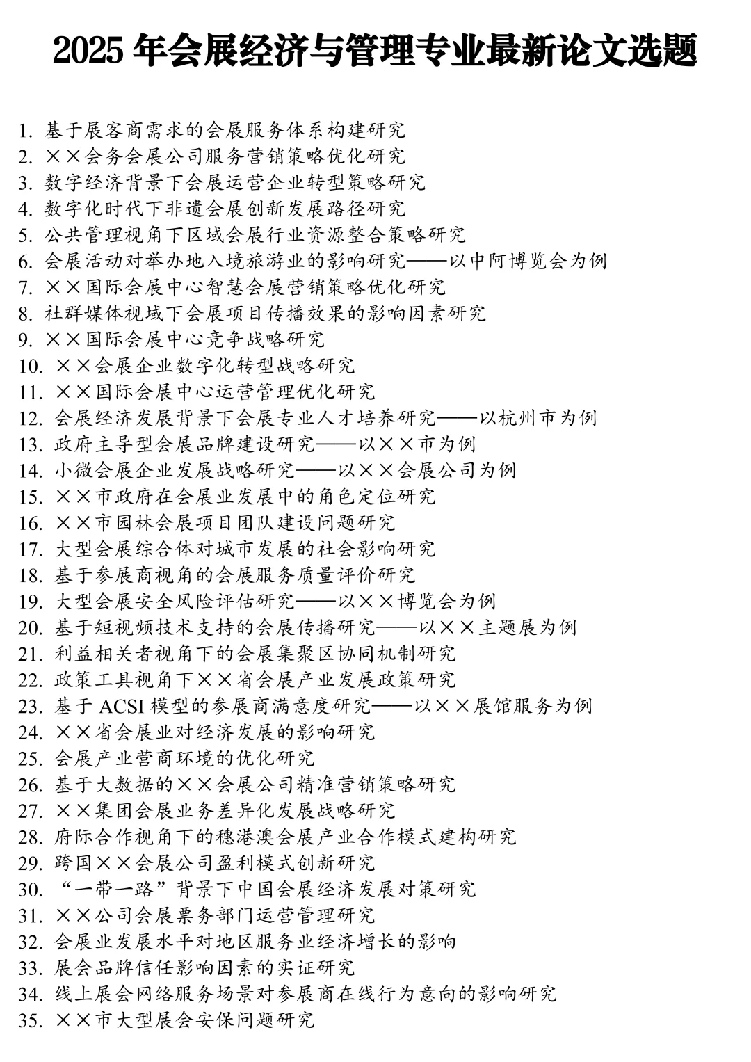 2025会展策划与管理专业论文选题思路分享！