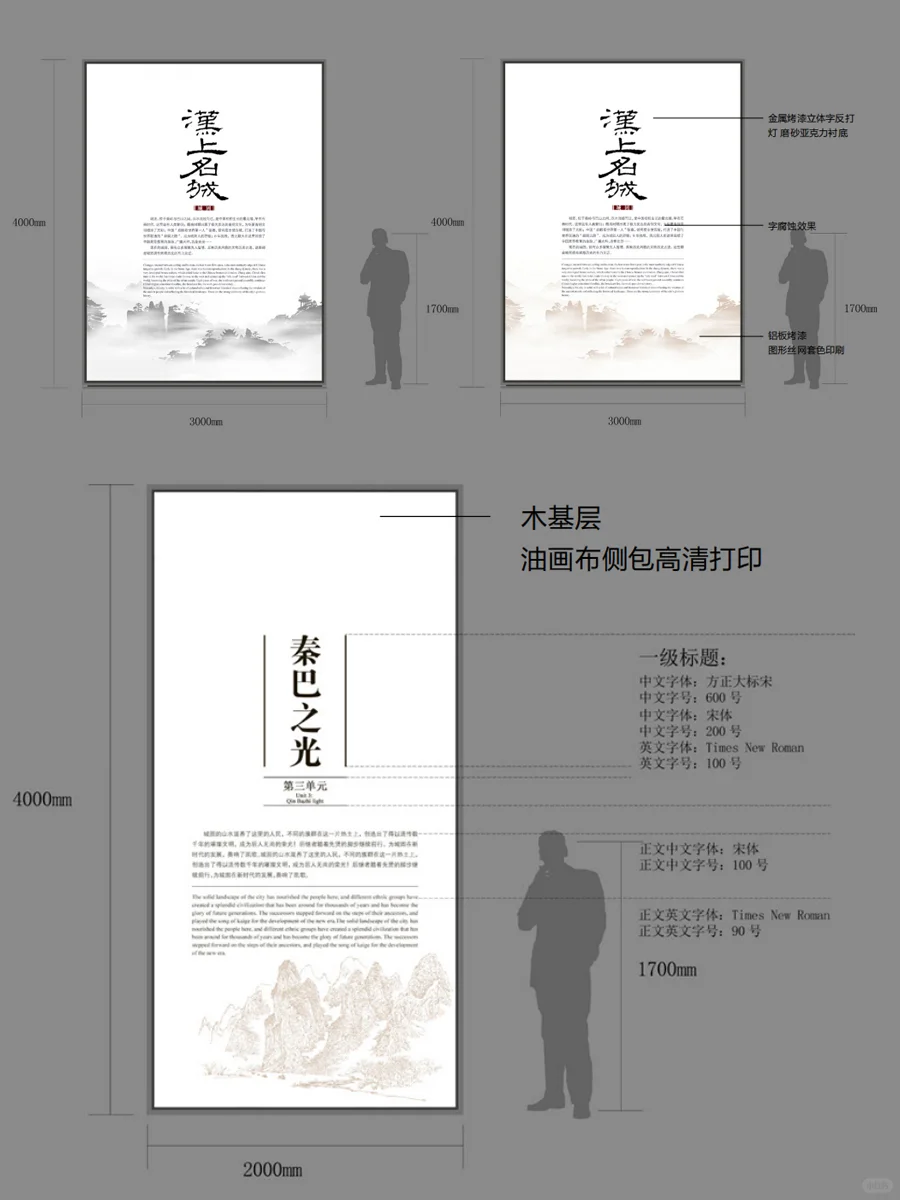 历史博物馆立面图文展板材质工艺解析