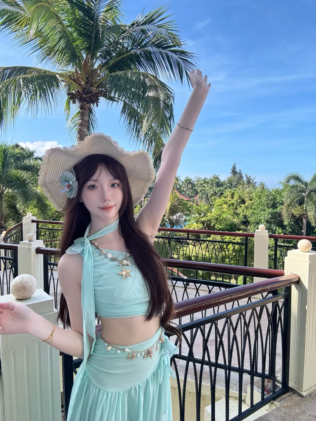 海边度假ootd?‍♀️薄荷味的夏天
