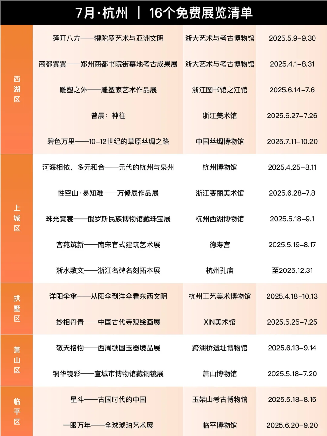 展讯 | 7月杭州，这里真的全是免费的展啊！