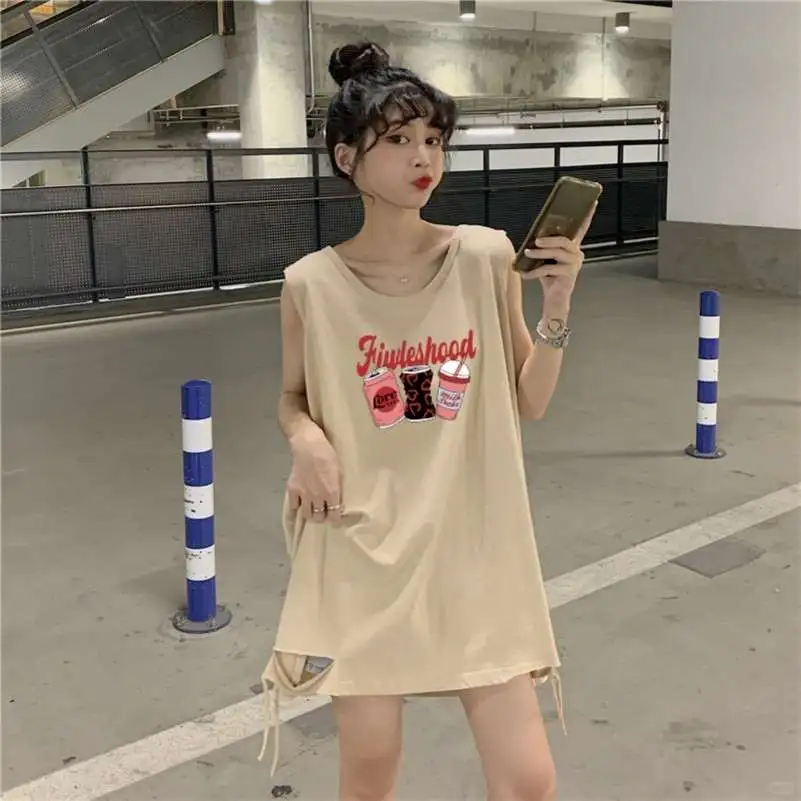 纯棉无袖T恤女夏季辣妹风穿搭神器