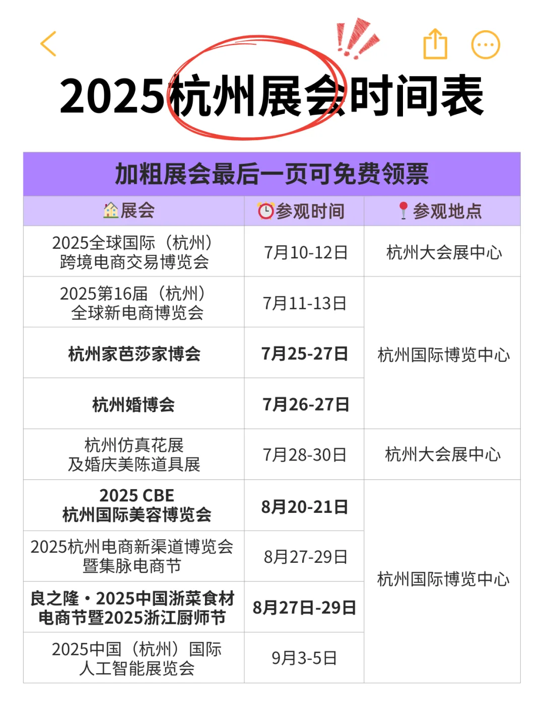 2025杭州下半年展会预告排期表