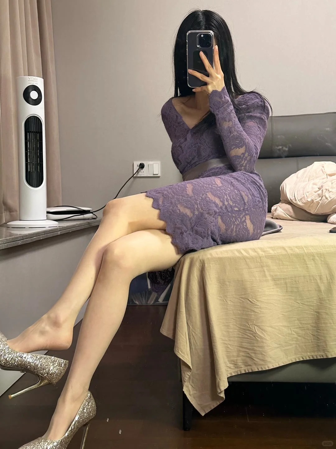 紫色连衣裙最有韵味