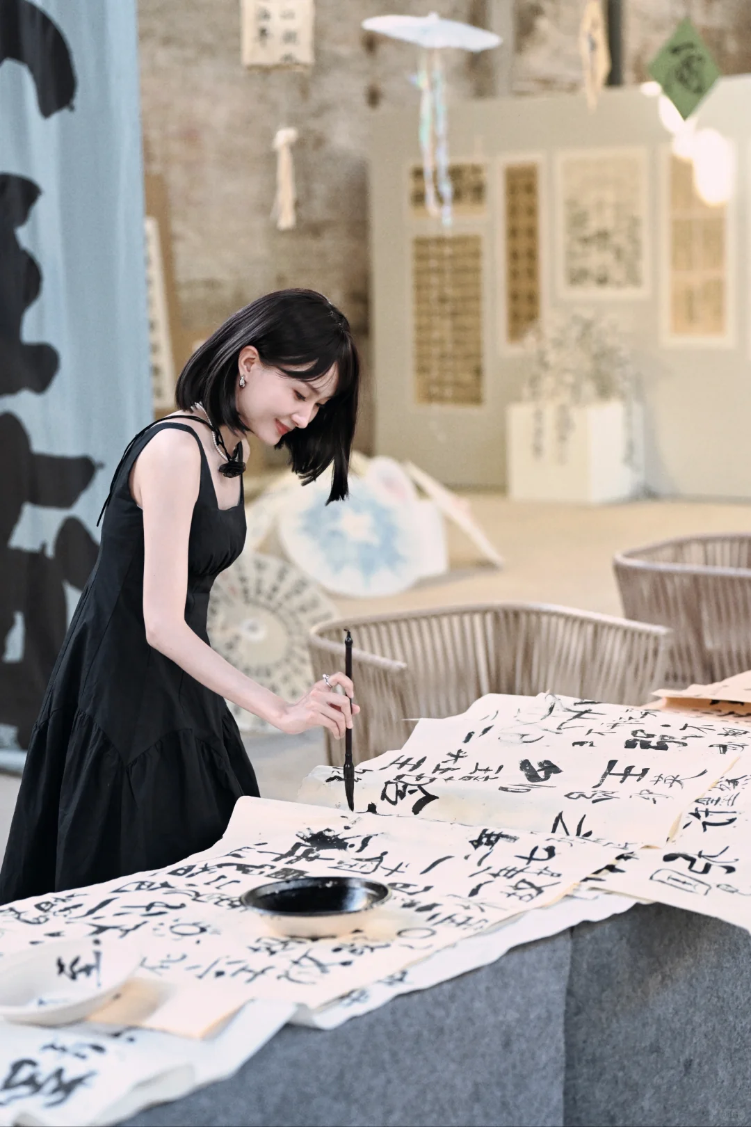 天津百年机床?里的书法艺术展